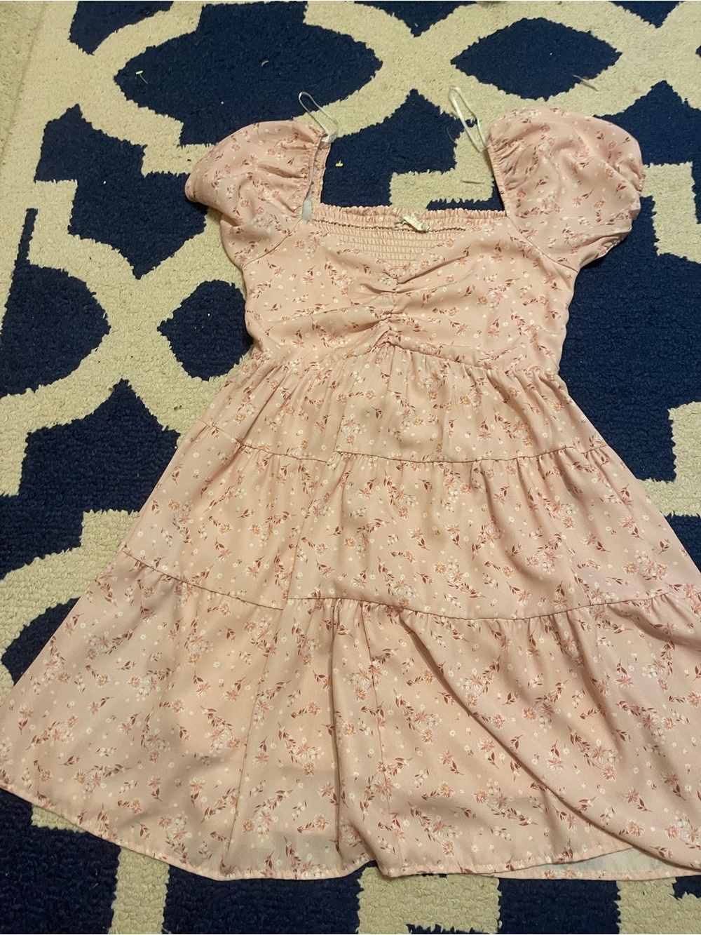 Altar'd State Pink Floral Puff-Sleeve Mini Dress